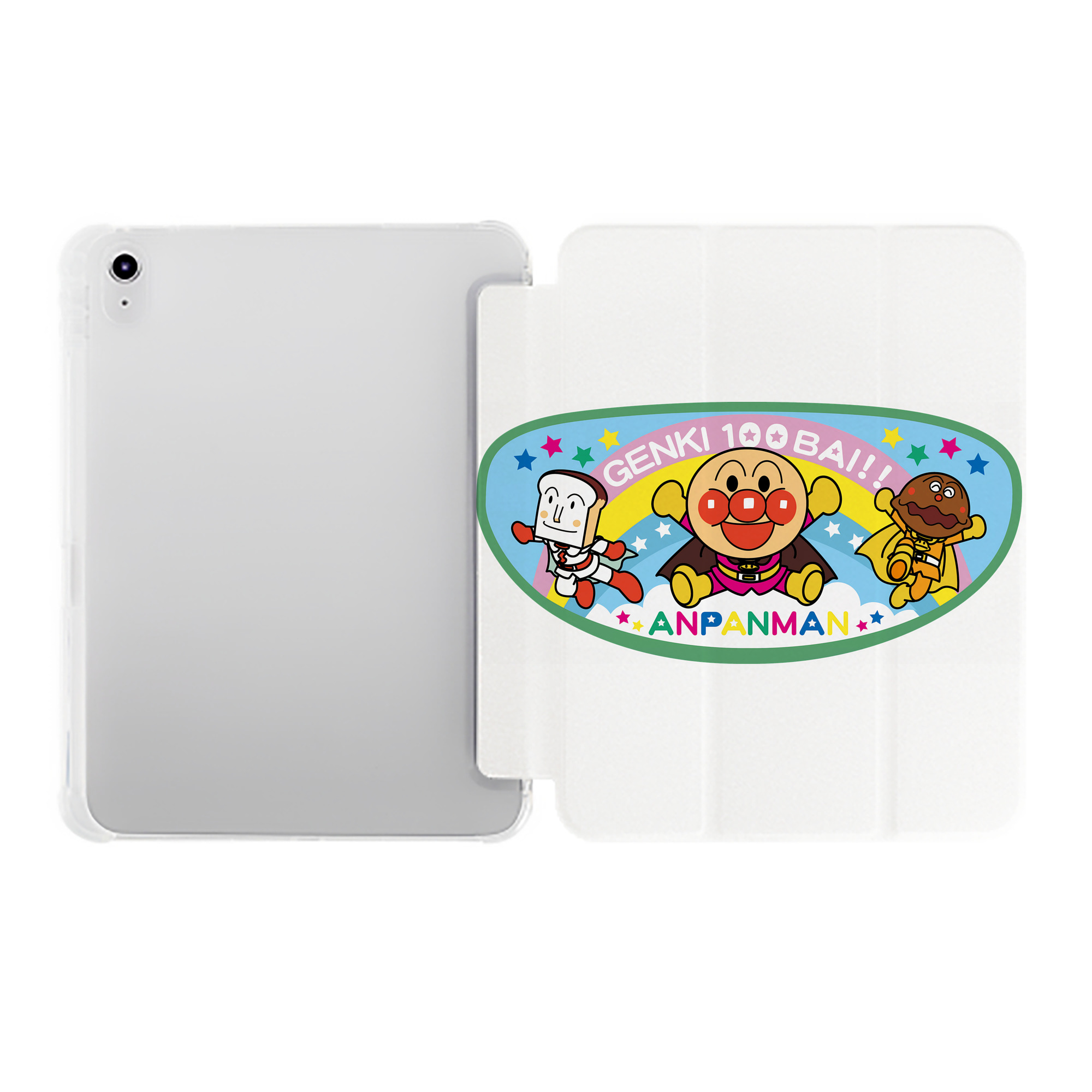 （画像用） アンパンマン Anpanman IPad ケース ペン収納付き 三つ折りスタンド PUレザー×シリコン 対応機種9.5/10.5/10.9インチ